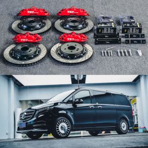 China Aluminum Mercedes Big Brake Kit Vito 19 Inch Car Rim Front 6 Piston And Rear 4 Piston Caliper Brake Kit on sale