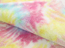 Tie Dyed Rainbow Garment Soft Sherpa Fabric 240gsm 150D
