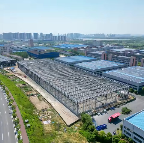 Large Scale Multi Span Steel Buildings Assembly Plant Logistics Center