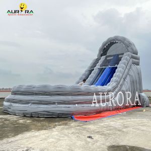 Grey Inflatable Dry Slide Bounce House With Curve Fun For All Ages