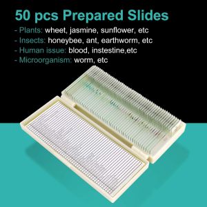 50pcs Biological Mixed OEM Prepared Microscope Slides