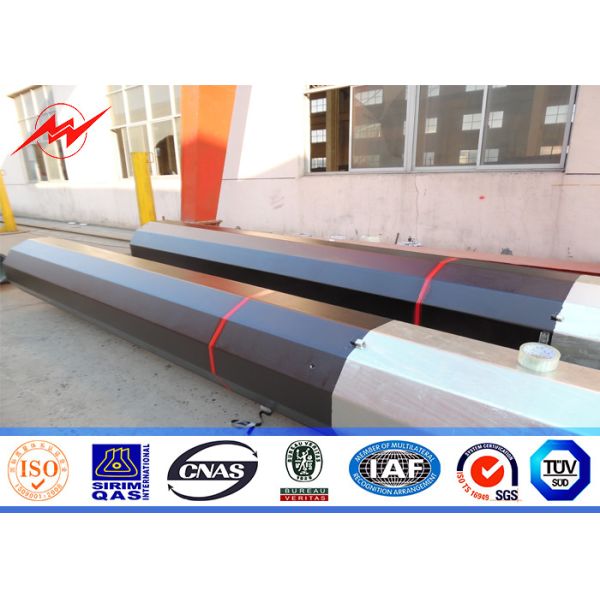Quality Double Cross Arm Round 69kv 10m joint type Steel Utility Pole Explosion - proof wholesale