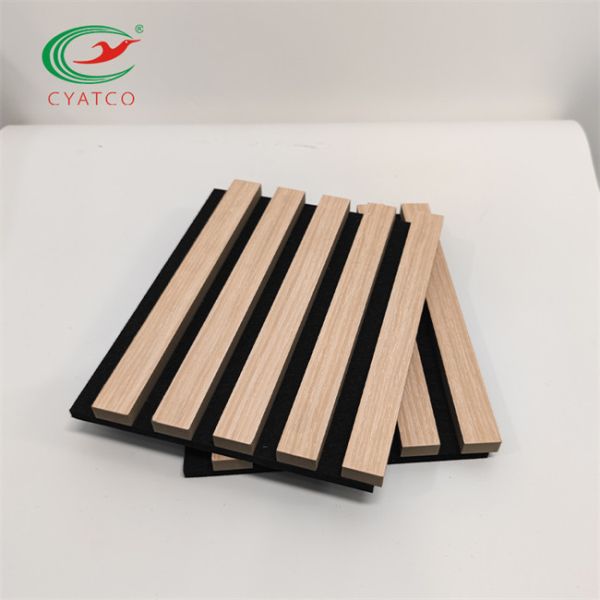 Quality Interior Wooden Slatted Sound Acoustic Panel Melamine Finish Polyester wholesale