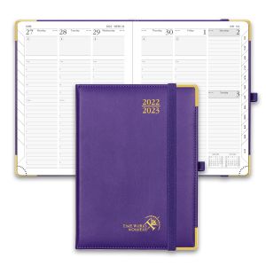 Weekly Planner 2023-2023 Purple With Hourly Schedule And Monthly Tabs