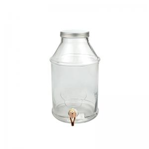 China Volume 6.4L Glass Beverage Dispenser With Spout Glass Jar Drink Dispenser on sale