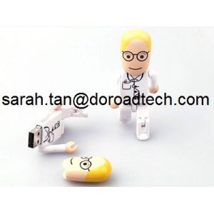 Real Capacity Plastic People/Doctor USB Pen Drive, Customized Any Figures USB