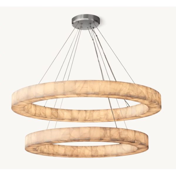 Quality 60 Watts LED Foyer Chandelier Brass Stone Large Foyer Pendant Light wholesale