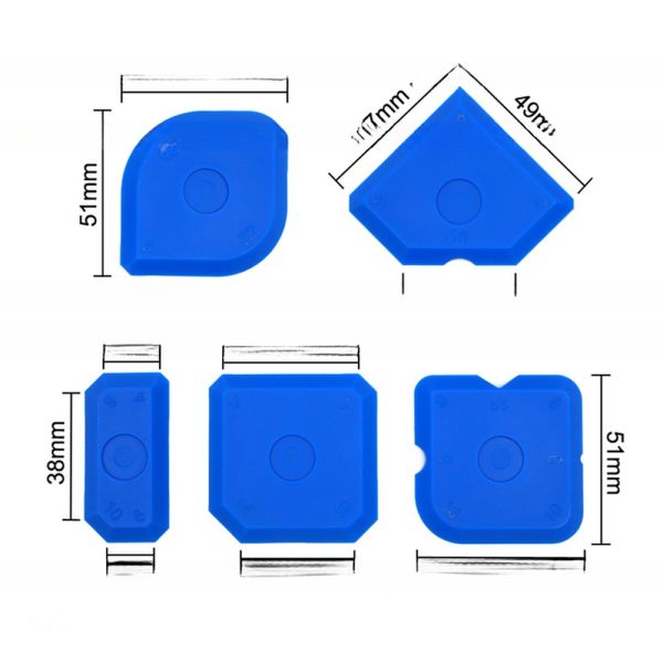 OEM Silicone Sealant Tool Kit Including Black Joint Knife Smoother Replacement Blades