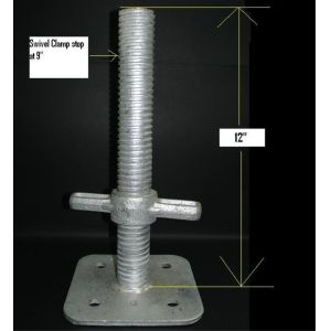 Galvanized Scaffold System Adjustable Base Jack , Scaffolding Adjustable Jack