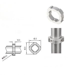 DYE28-03 6005 T6 Aluminum Tube Fittings Lean Pipe Slider Horizontal Located Ring