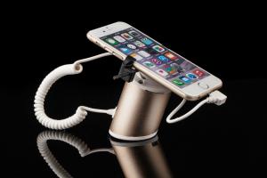 COMER Mobile phone security stand with charging and alarm functions, GSM & Cell phone security display stands