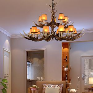 Dining room stag horn chandeliers for indoor home Lighting Fixtures (WH-AC-09)
