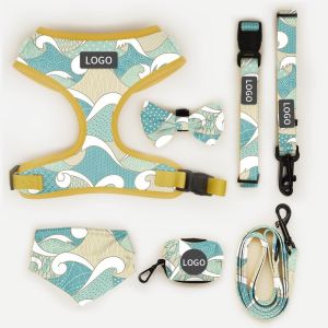 Custom Pattern Designers Reversible Polyester Pet Harness Sets Personalized