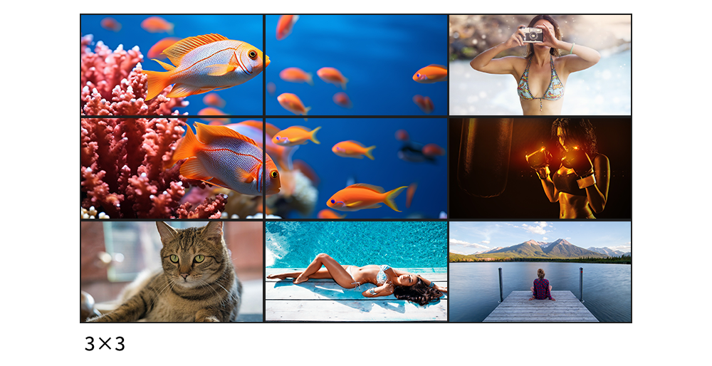 4K60 8Input 9Output Video Wall Processor with RS232 Web Control for Multi-Screen Display