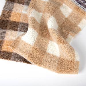 Home Textile 36F Density Plaid Jacquard Sherpa Fleece Fabric for Winter Jacket