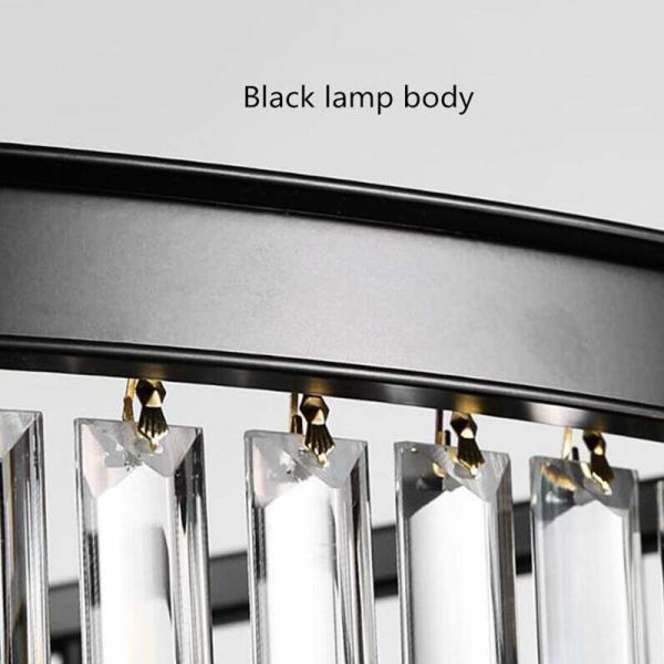 Modern Vintage Crystal Prism Chrome Black body Ceiling light crystal chandelier ceiling lights(WH-CA-54)