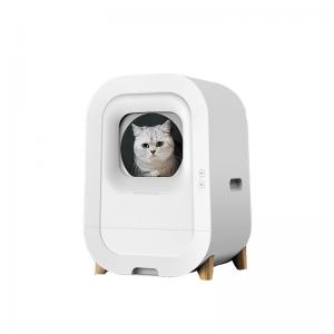 Cheap Intelligent Self Cleaning Cat Litter Box Furniture with Large Capacity and White Color for sale