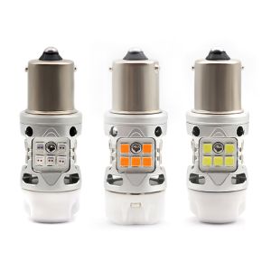 Cheap T3 Error Free 1156 BA15S BAU15S Light Bulb 12V 24W White Amber Red Car Motorcycle LED Turn Signal Lights With Ceramics for sale