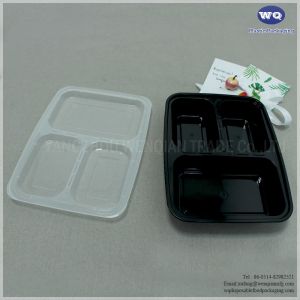 Diposable 3-Compartments Takeaway Plastic Food Container Disposable Food Grade