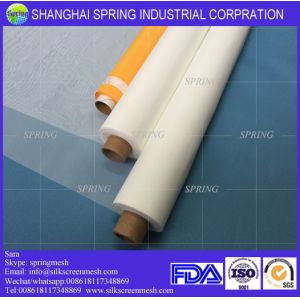 White/Yellow 32T-55PW 100% Monofilament Polyester Screen Printing Mesh Fabric