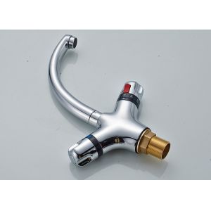 Two Handle High Arc Kitchen Faucet , Thermostatic Kitchen Faucet Side Spray