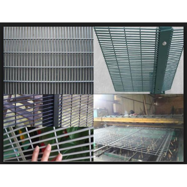Galvanized / Powder Coated Anti Climb Weled 358 Mesh Fence For Prison