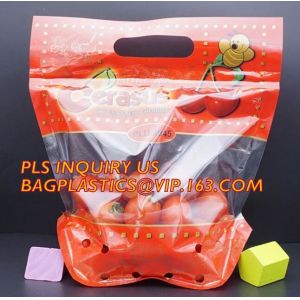 Fruits packaging bag/Grapes plastic bag with k, Air Holes Zip Handle Plastic