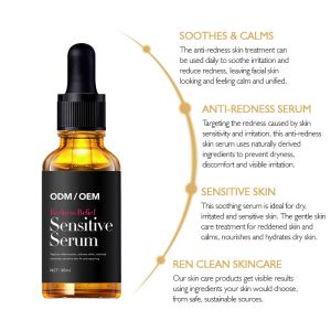 Oem Private Label Organic Anti-Redness Serum For Reducing Redness Facial Serum