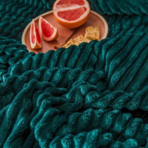 All-Season Green Coral Fleece Throw Blanket for Office Nap Yes Customized Solid