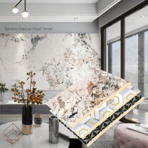 China Hotel Decoration Panels 5mm/8mm Bamboo Charcoal Fiber Interior Decoration PVC Wood Veneer Indoor Wall Panel Hall Living Room on sale