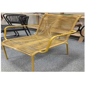 China 68cm Steel Garden Round Rattan Chair Outdoor Stackable Hemp Rope on sale