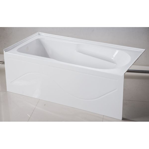 Quality cUPC skirted acrylic whirlpool bathtub 3 sides double tile flange 4mm pure acrylic sheet wholesale
