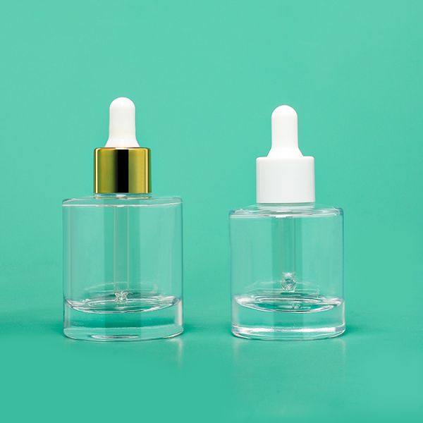 Serum Oil Dropper Glass Bottle Push Pump Clear Pipette 50ml