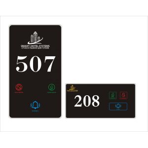 Hotel Electronic Doorplate with AC 220V Touch Control and 86 Bottom Box for Easy