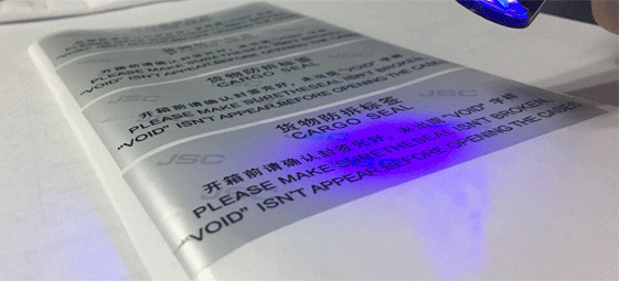 Quality PET Tamper Proof Security Labels Fluorescent  / UV Light Invisible wholesale