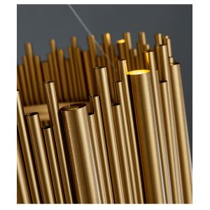 Luxury modern chandelier for dining room brushed gold stainless steel rectangle