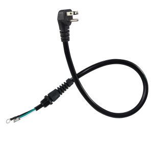 NEMA 5-15P Right Angle to Schuko Plug Power Cable with Strain Relief