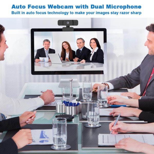 Face Tracking 720P Auto Focus Webcam With Dual Microphone