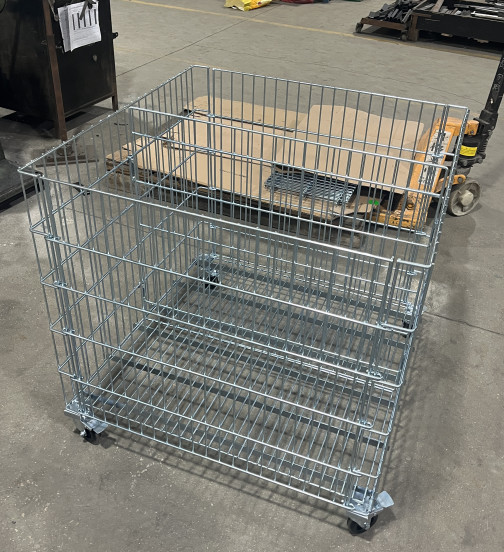 Mobile Metal Large Wire Basket BZP Finish Personalized Design Screwless