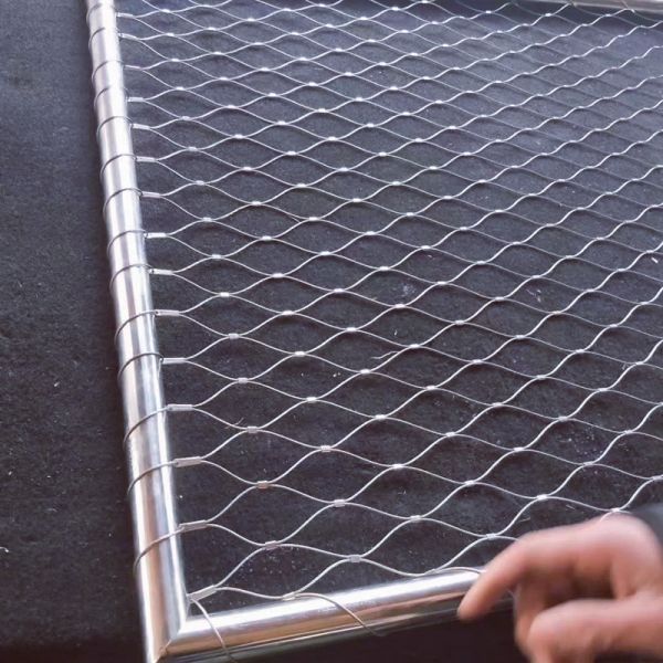 Quality Ferrule 2'' X 2'' Frame Wire Rope Mesh Stainless Steel For Safety Barries wholesale