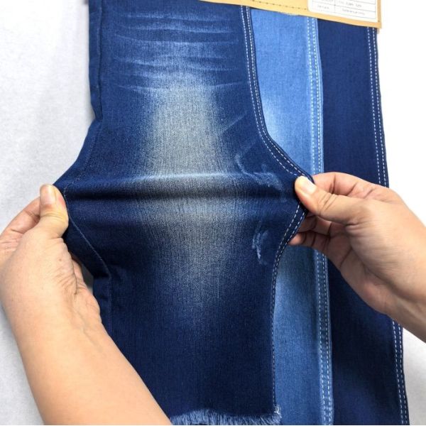 Quality 9OZ Stretch Elasticity Indigo Satin Denim Fabric For Lady Shrinkage Proof wholesale