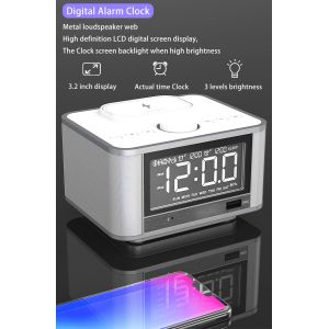 QI Charging 5W Bluetooth 4.2 Alarm Clock Speaker dock