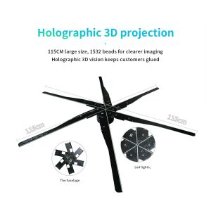 High Resolution 115cm 3d Hologram Holographic Led Fan for Indoor and Outdoor