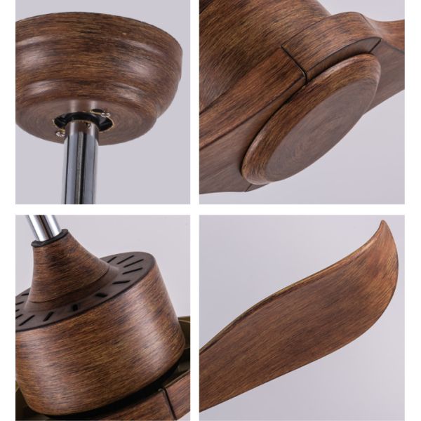 Indoor Retro 52 In European Ceiling Fans ABS Remote Control For Living Room