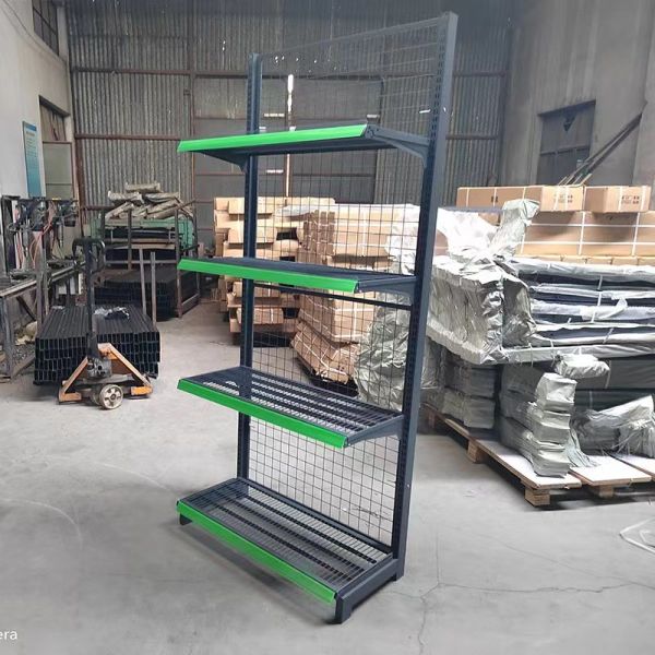 Quality Mesh Convenience Store Diplay Shelf Light Duty Black Retail Display Shelving Units wholesale