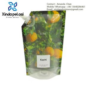 Customized Packaging Bag With Spout, Drink Stand Up Pouch Bags For Beverage