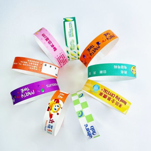 Disposable Tyvek Wristbands for Entertainment Events and Amusement Parks Heat