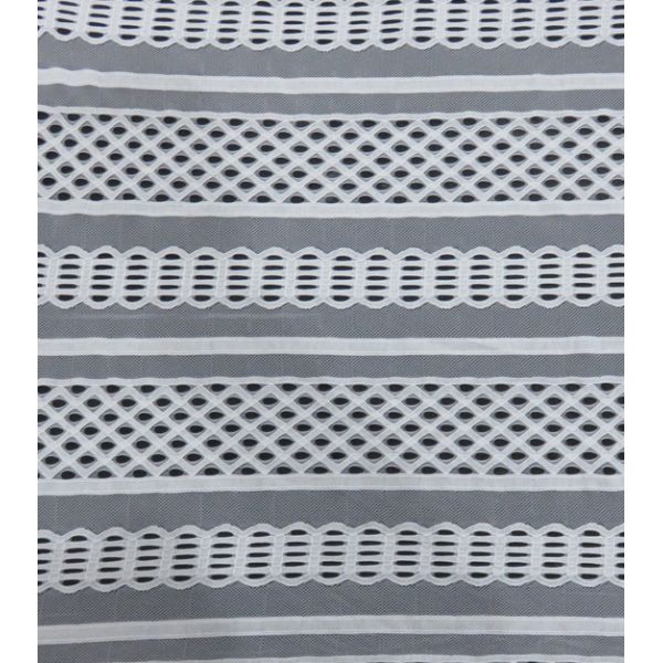 Quality Train tracks Lines Net Cotton Nylon Lace Fabric for garment or Summer Dresses wholesale