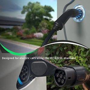 Aluminum Alloy 32A Type 2 To Type 2 EV Cable With Silver Plated Connector