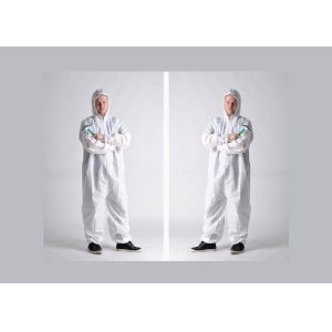 China Lightweight Disposable Body Suit , White Disposable Overalls Anti - Shrink on sale